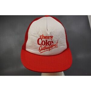 VTG Coca Cola Snapback Hat Cherry Coke Outrageous Logo Soda Pop Trucker Cap Rope